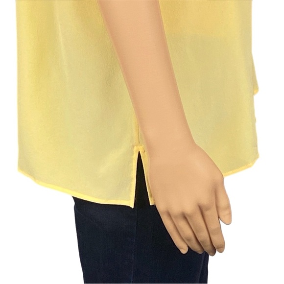 LAFAYETTE 148 100% Silk button down collared short sleeve blouse Medium EUC - Picture 5 of 13